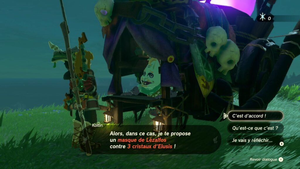 zelda tears of the kingdom, totk, astuce, guide, soluce, toutes les tenues, nintendo siwtch oled, tenue masque de lézalfos