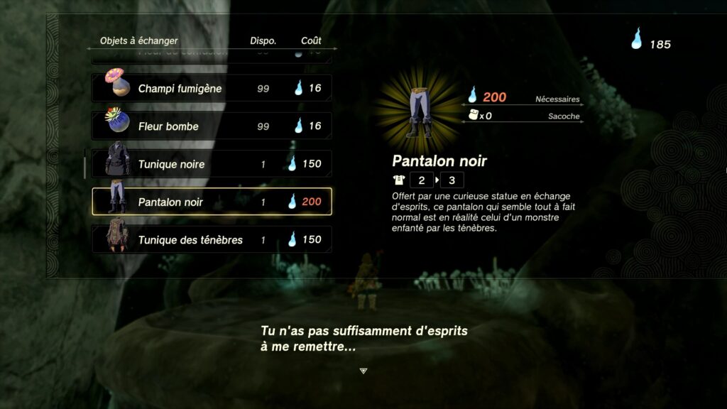 zelda tears of the kingdom, totk, astuce, guide, soluce, toutes les tenues, nintendo siwtch oled, tenue noire