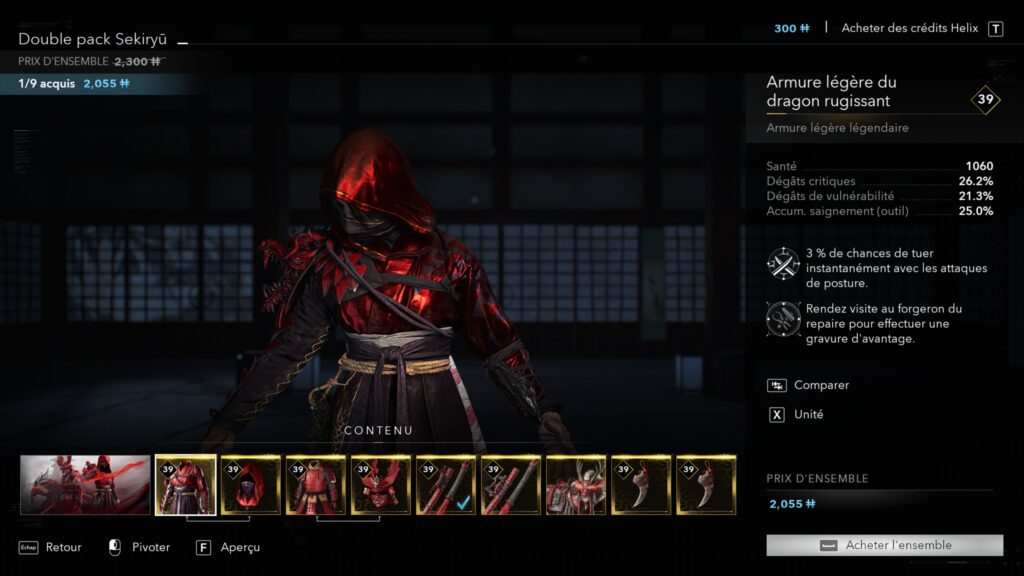 Tenue légendaire de dragon rugissant de Naoe solution complete armure légendaire assassin's creed shadows ps5 xbox pc ac shadows