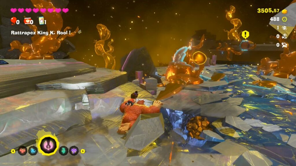 Donkey Kong bananza coeur planete boss astuce guide nintendo switch 2 image jeu king k rool
