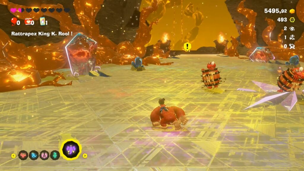 Donkey Kong bananza coeur planete boss astuce guide nintendo switch 2 image jeu king k rool