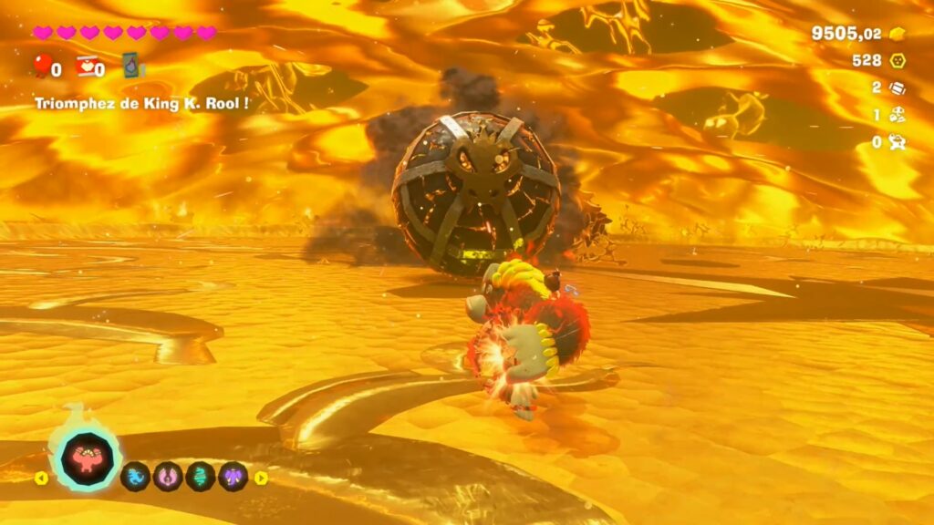 Donkey Kong bananza coeur planete boss astuce guide nintendo switch 2 image jeu king k rool