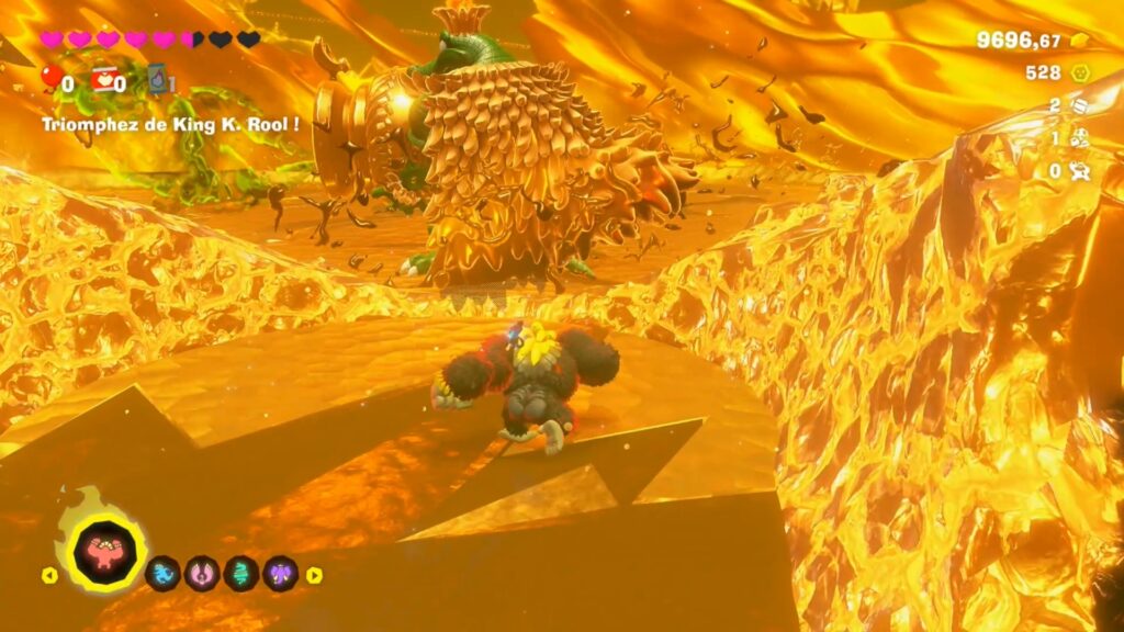 Donkey Kong bananza coeur planete boss astuce guide nintendo switch 2 image jeu king k rool