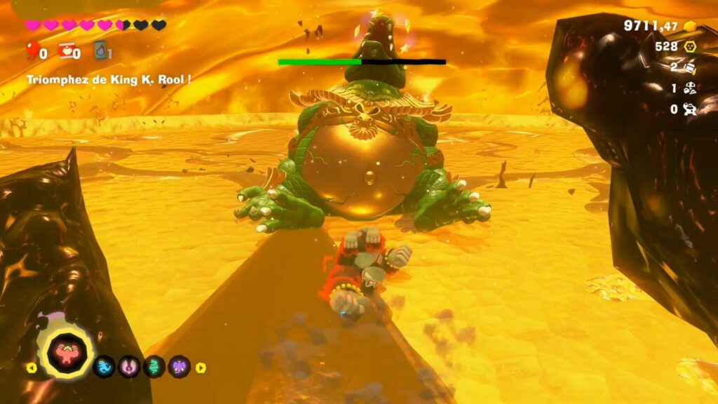 Donkey Kong bananza coeur planete boss astuce guide nintendo switch 2 image jeu king k rool