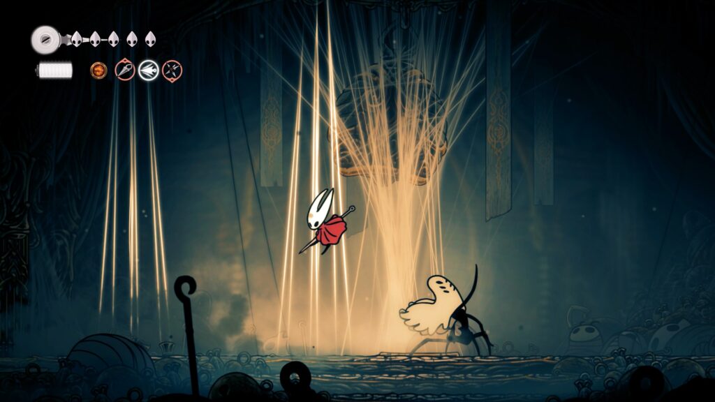 hollow knight silksong acte 1 pharloom zone clochelle maudite boss la veuve cheminement complet soluce guide ps5 ps4 xbox game pass nintendo switch 2