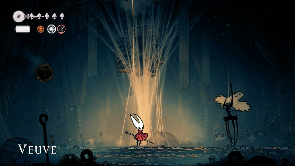 hollow knight silksong acte 1 pharloom zone clochelle maudite boss la veuve cheminement complet soluce guide ps5 ps4 xbox game pass nintendo switch 2