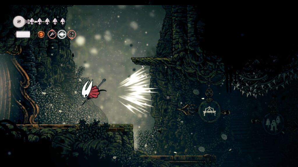hollow knight silksong soluce complete sone coquibois acte 1 pharloom pc steam xbox game pass ps5 nintendo switch 2 boss sœur splinter masque compétence prise ferme
