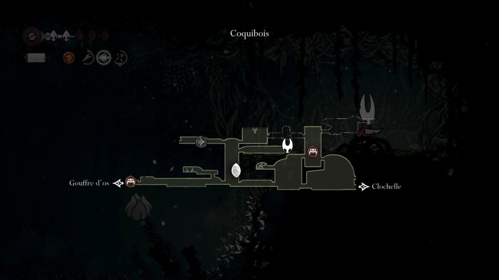 hollow knight silksong soluce complete sone coquibois acte 1 pharloom pc steam xbox game pass ps5 nintendo switch 2 boss sœur splinter masque compétence prise ferme