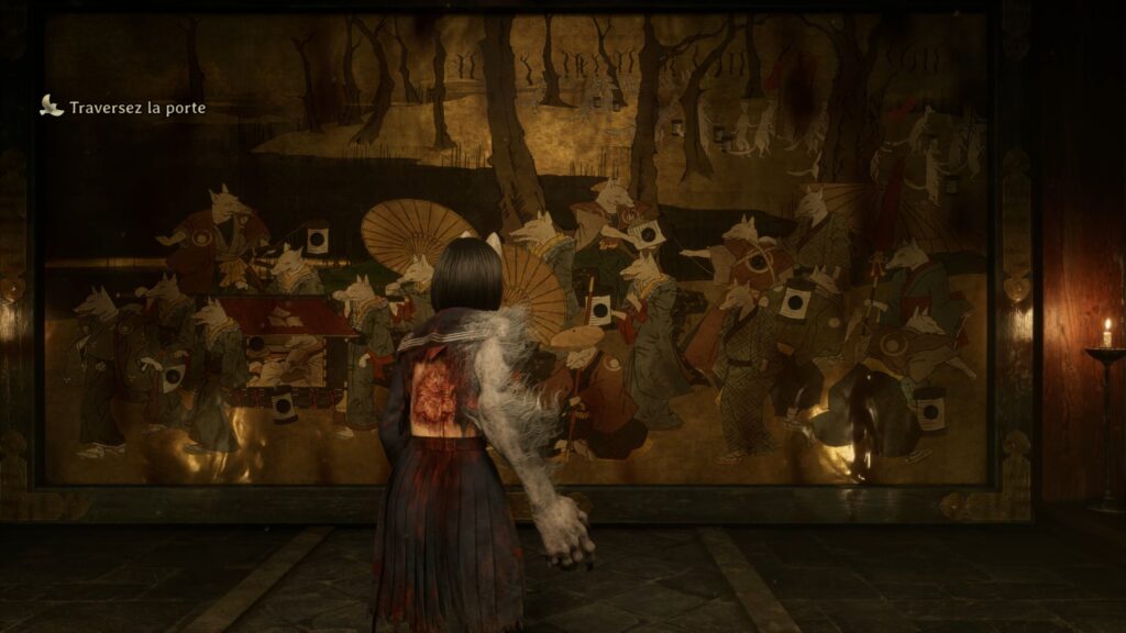 silent hill f soluce solution guide astuce xbpx pc ps5 fresque renard enigme puzzle ecusson chemin image