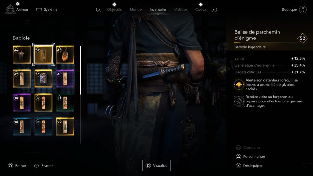 assassin creed shadows parchemin porte isu glyphe carte soluce guide astuce jeu xbox ps5 pc