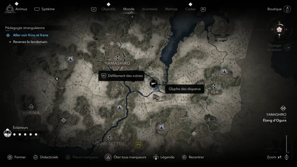 assassin creed shadows parchemin porte isu glyphe carte soluce guide astuce jeu xbox ps5 pc