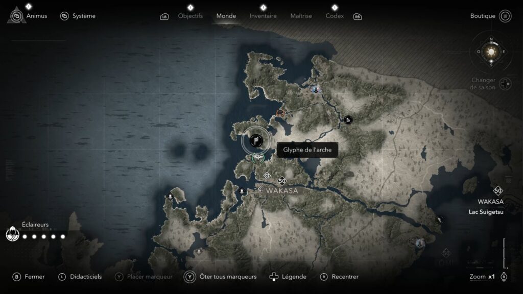 assassin creed shadows parchemin porte isu glyphe carte soluce guide astuce jeu xbox ps5 pc