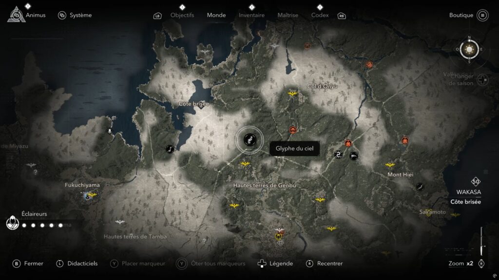 assassin creed shadows parchemin porte isu glyphe carte soluce guide astuce jeu xbox ps5 pc