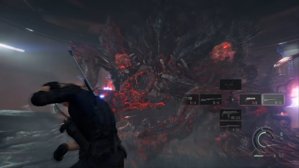 resident evil 9 requiem boss fin elpis laboratoire ark leon grace cle porte xbox ps5 switch pc guide soluce astuce