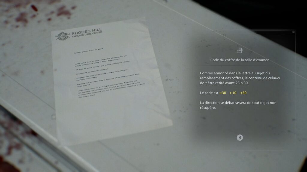 resident evil 9 requiem soluce guide fr grace centre soin quartz code coffre bracelet pc xbox ps5 switch