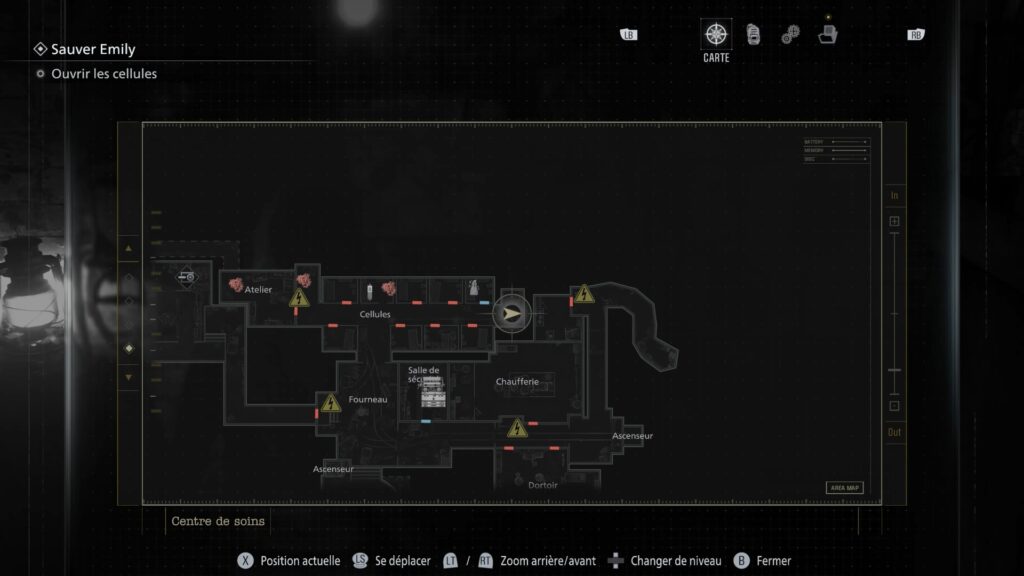 resident evil 9 requiem astuce soluce guide fr sous-sol centre soin connecteur emily xbox pc ps5