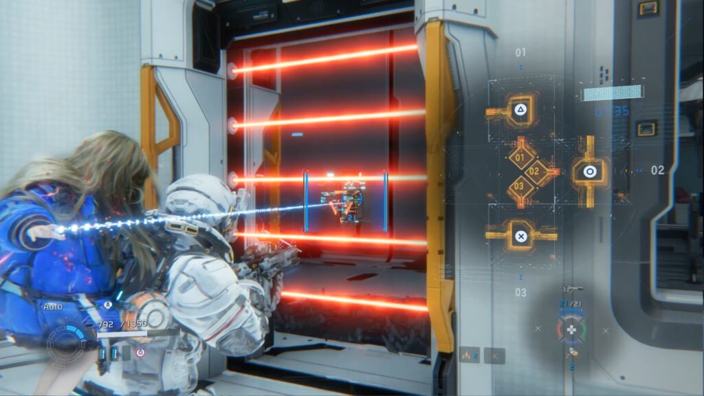 pragmata centre analyse diana cristaux rouge laser astuce soluce solution xbox ps5 pc