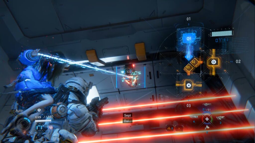 pragmata centre analyse diana cristaux rouge laser astuce soluce solution xbox ps5 pc