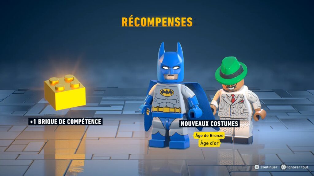 Lego Batman costume obtenir heritage legacy dark night soluce guide solution astuce jeu