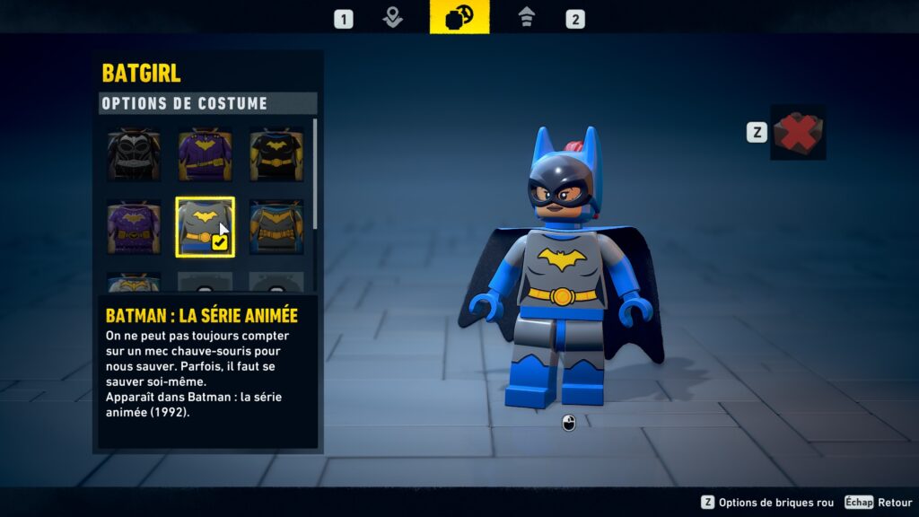 lego batman heritage dark knight costume batgirl soluce solution guide astuce fr xbox pc ps5
