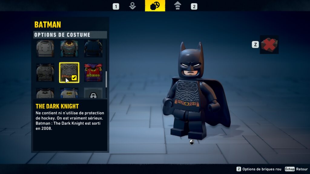 lego batman the dark knight the batman costume soluce solution guide astuce