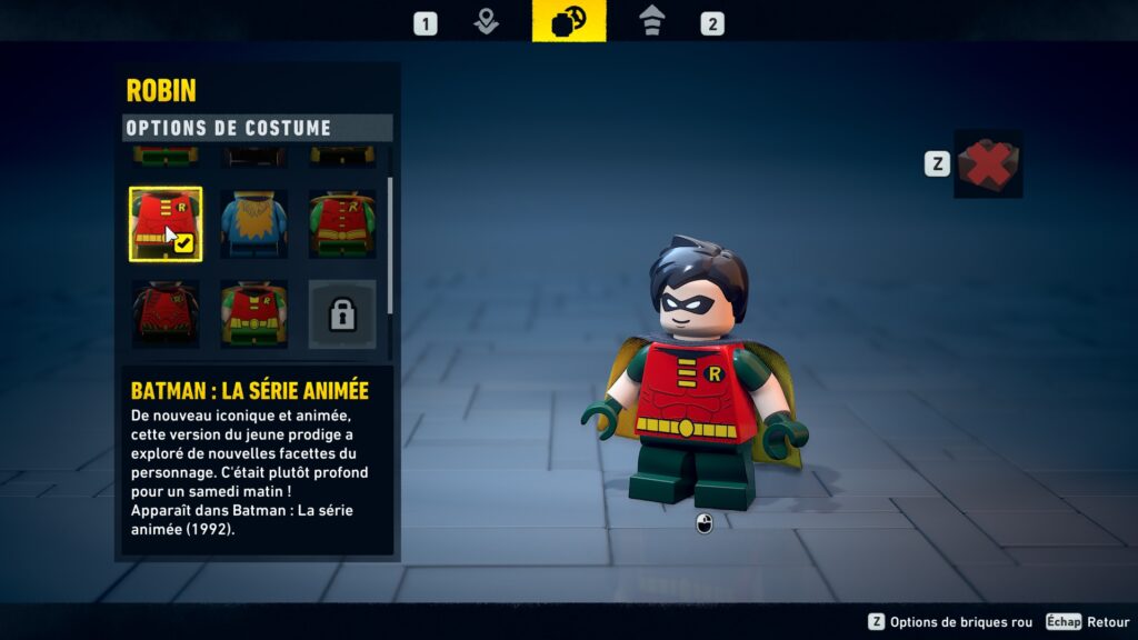 LEGO BATMAN LEGACY HERITAGE dark knight robin costume soluce guide astuce solution secret xbox pc ps5 switch