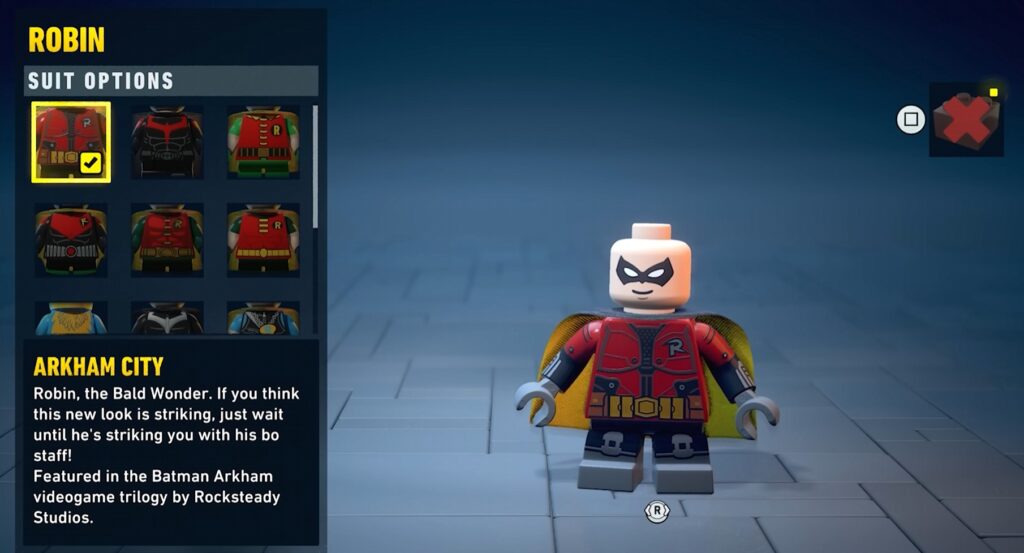 LEGO BATMAN LEGACY HERITAGE dark knight robin costume soluce guide astuce solution secret xbox pc ps5 switch