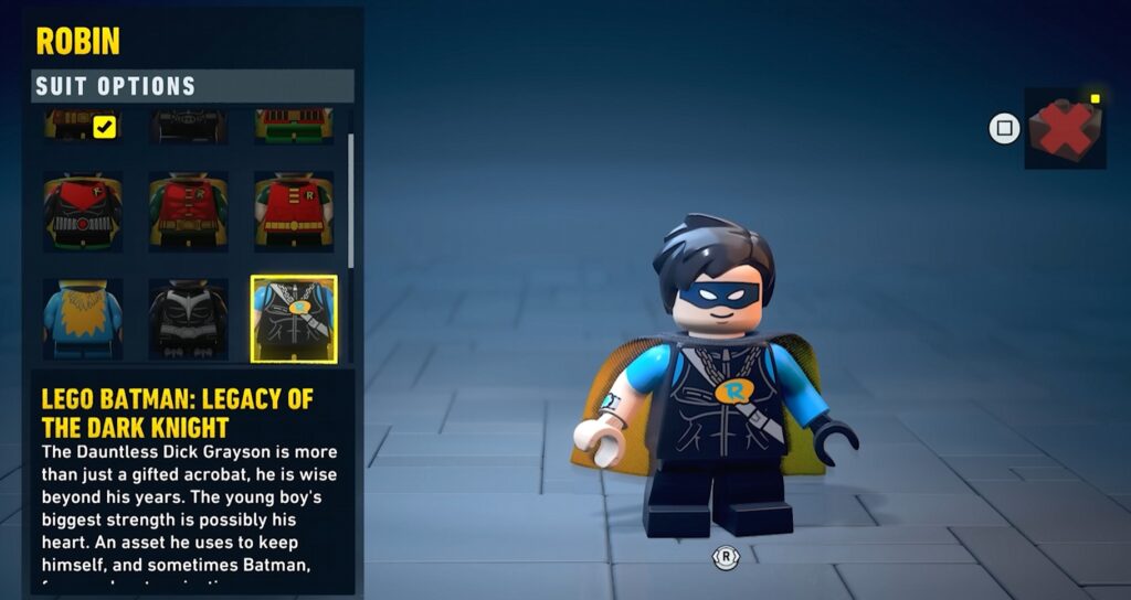 LEGO BATMAN LEGACY HERITAGE dark knight robin costume soluce guide astuce solution secret xbox pc ps5 switch