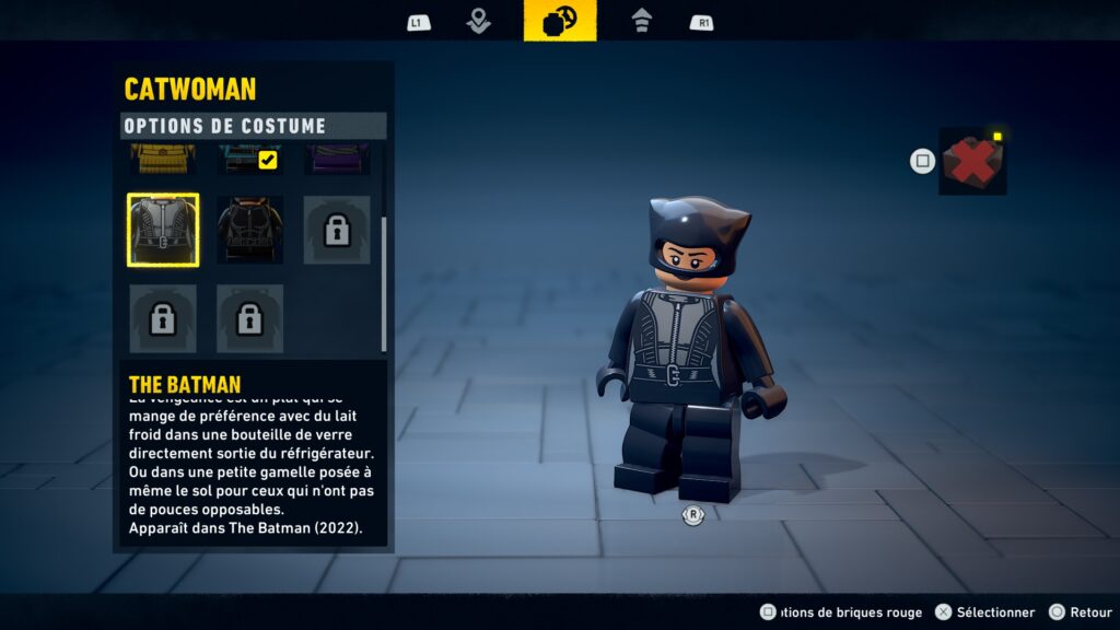lego batman legacy dark knight heritage chevalier noir costume catwoman soluce solution astuce je xbox pc ps5