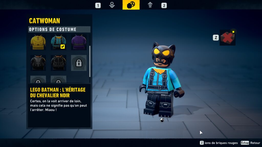 lego batman legacy dark knight heritage chevalier noir costume catwoman soluce solution astuce je xbox pc ps5