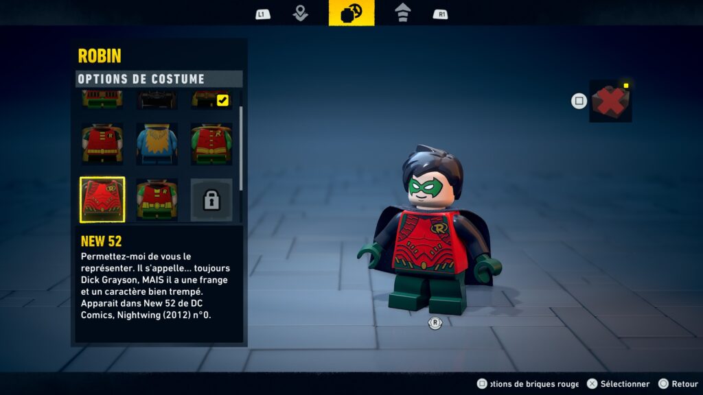 LEGO BATMAN LEGACY HERITAGE dark knight robin costume soluce guide astuce solution secret xbox pc ps5 switch