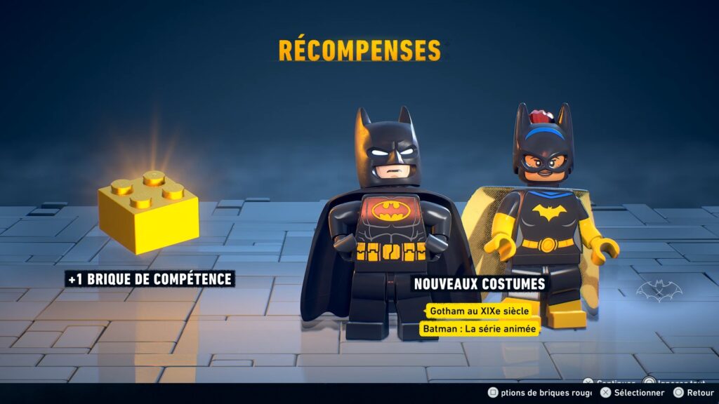 Lego Batman costume obtenir heritage legacy dark night soluce guide solution astuce jeu
