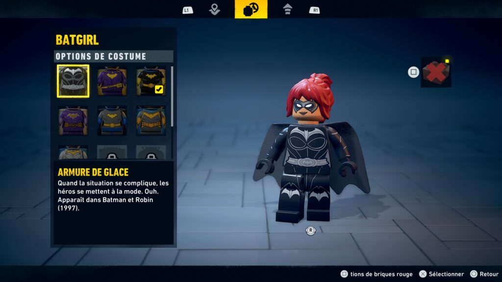 lego batman heritage dark knight costume batgirl soluce solution guide astuce fr xbox pc ps5