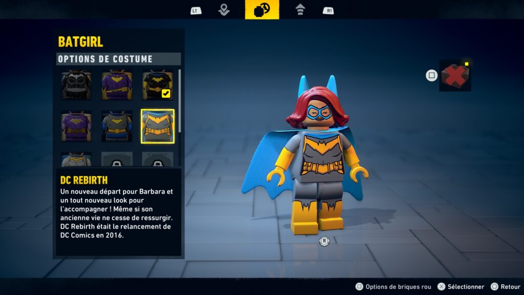 lego batman heritage dark knight costume batgirl soluce solution guide astuce fr xbox pc ps5