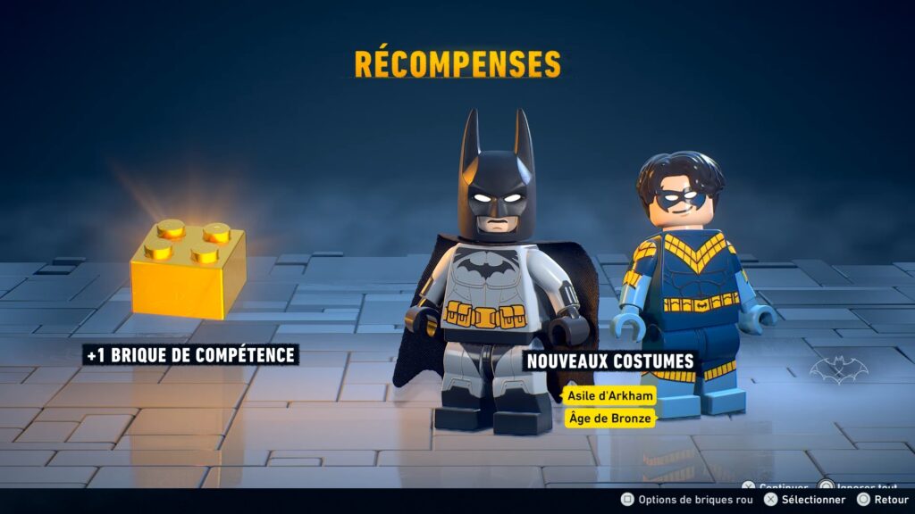 Lego Batman costume obtenir heritage legacy dark night soluce guide solution astuce jeu