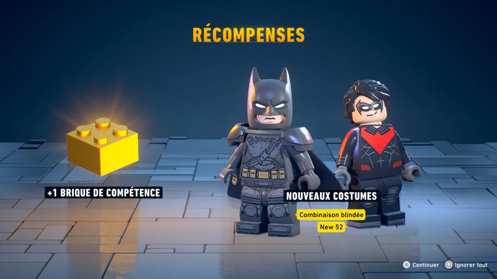 Lego Batman costume obtenir heritage legacy dark night soluce guide solution astuce jeu