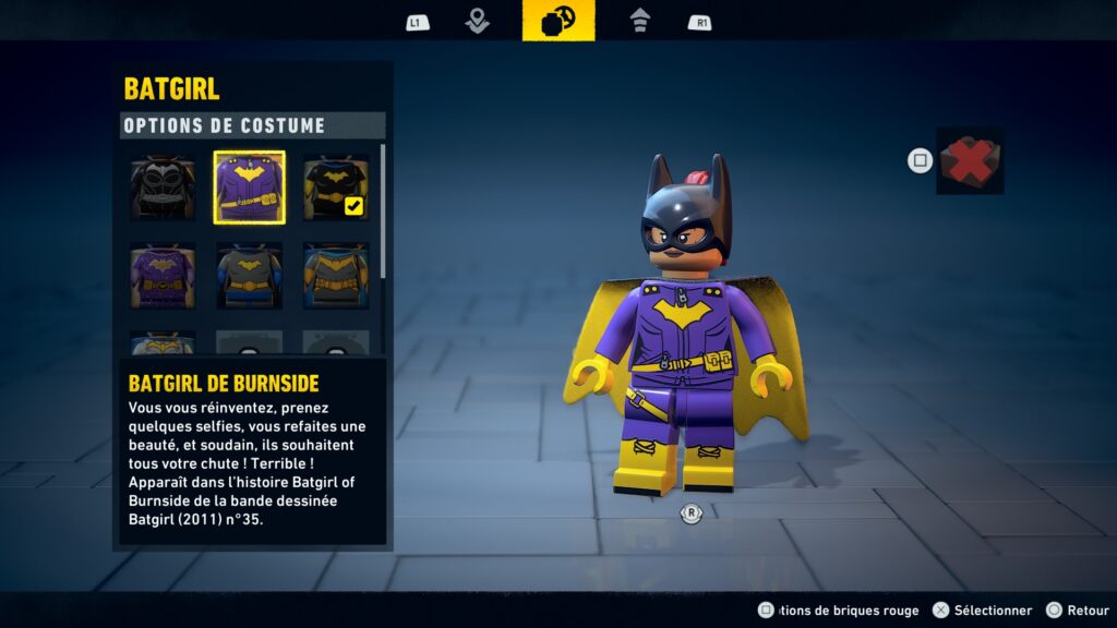 lego batman heritage dark knight costume batgirl soluce solution guide astuce fr xbox pc ps5