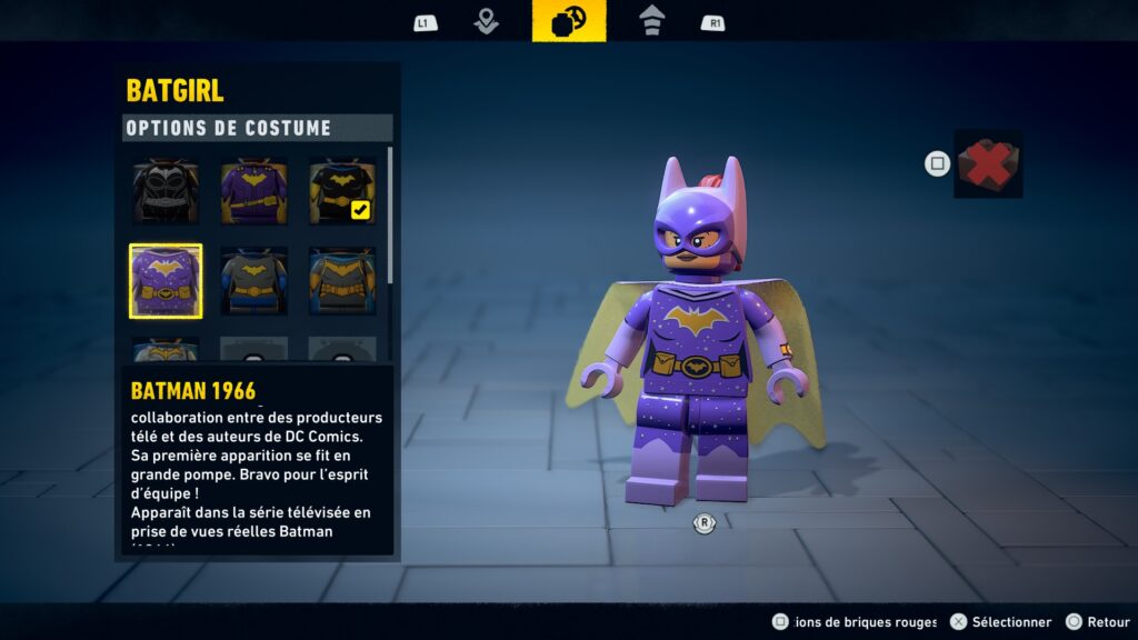 lego batman heritage dark knight costume batgirl soluce solution guide astuce fr xbox pc ps5