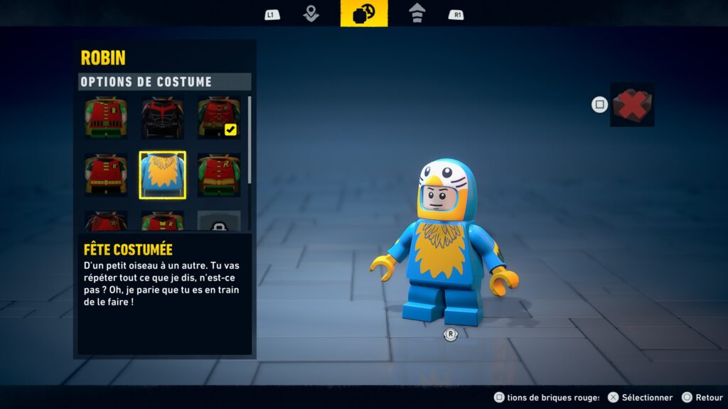 LEGO BATMAN LEGACY HERITAGE dark knight robin costume soluce guide astuce solution secret xbox pc ps5 switch