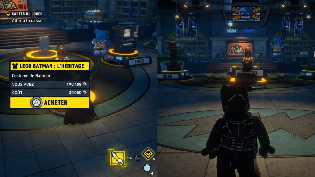 Lego Batman costume obtenir heritage legacy dark night soluce guide solution astuce jeu
