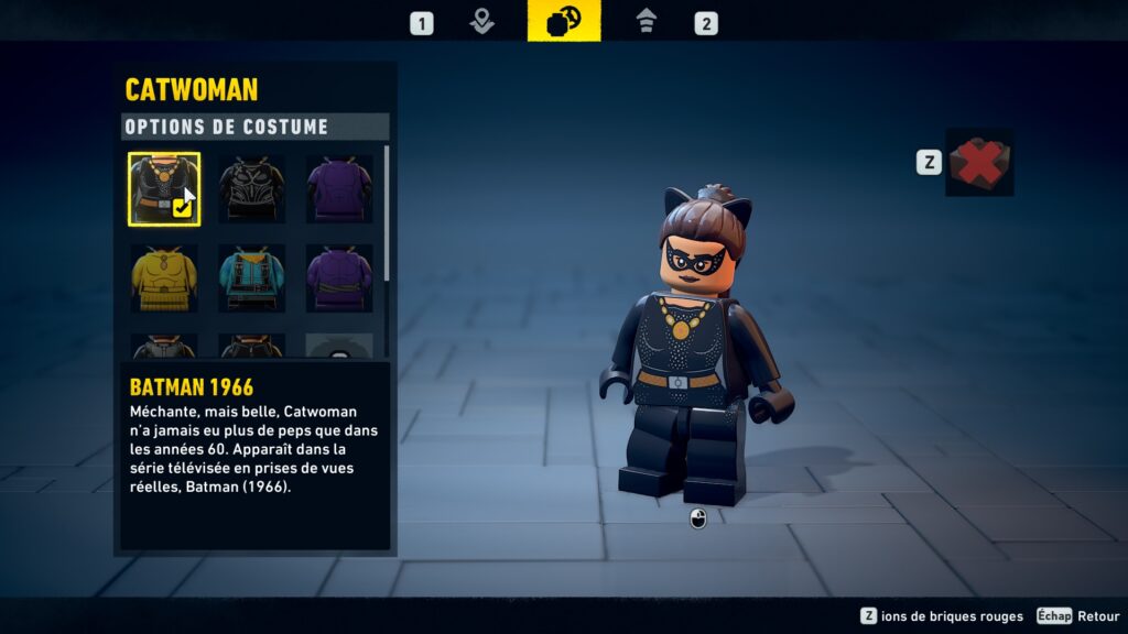 lego batman legacy dark knight heritage chevalier noir costume catwoman soluce solution astuce je xbox pc ps5