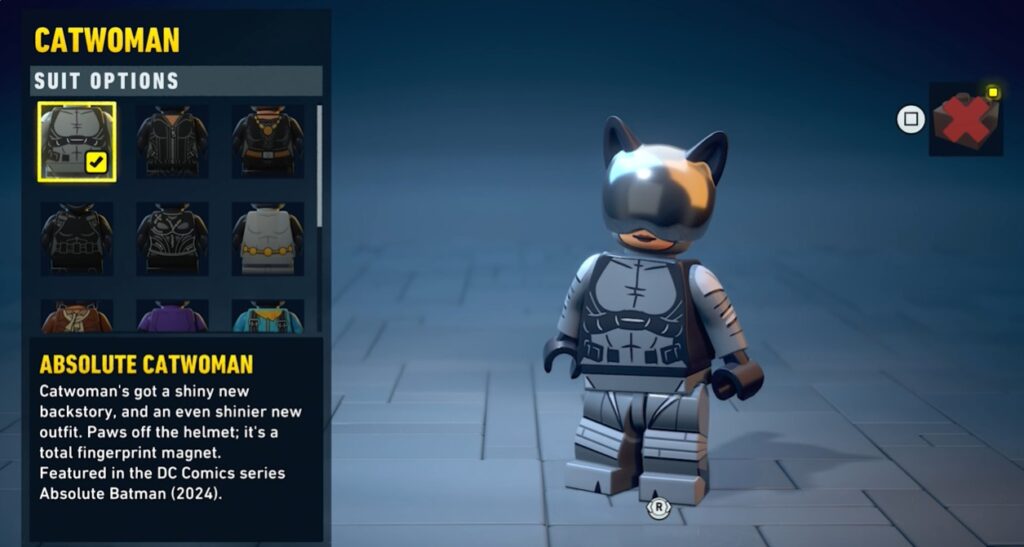 lego batman legacy dark knight heritage chevalier noir costume catwoman soluce solution astuce je xbox pc ps5