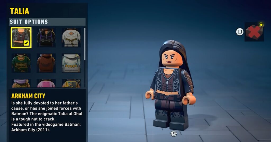 lego batman heritage legacy costume guide soluce solution astuce pc xbox ps5 switch talia