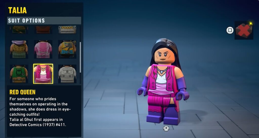 lego batman heritage legacy costume guide soluce solution astuce pc xbox ps5 switch talia