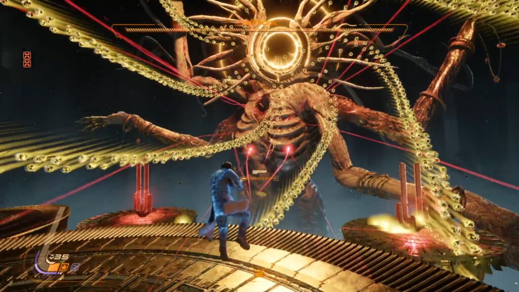 saros pretresse boss technique build arme soluce solution guide fr ps5