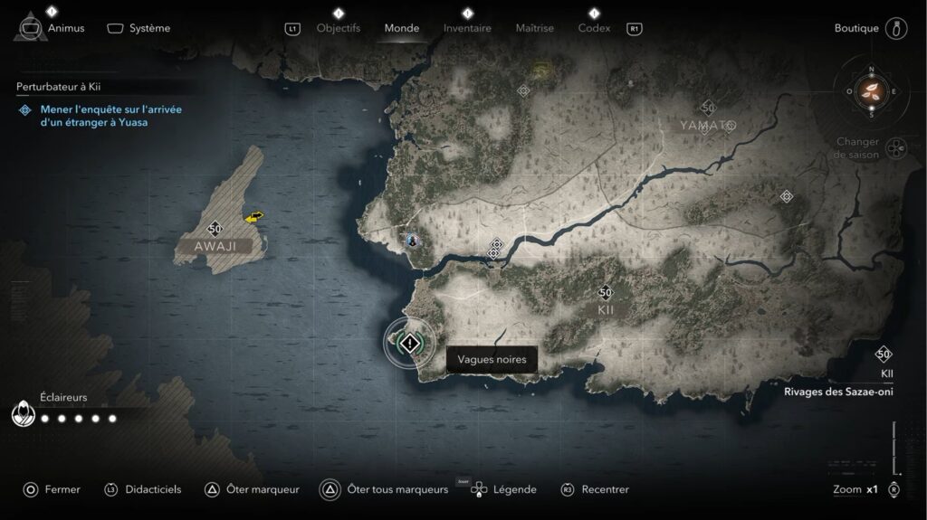 assassin creed shadows soluce guide astuce vagues noire quete jeu xbox pc ps5