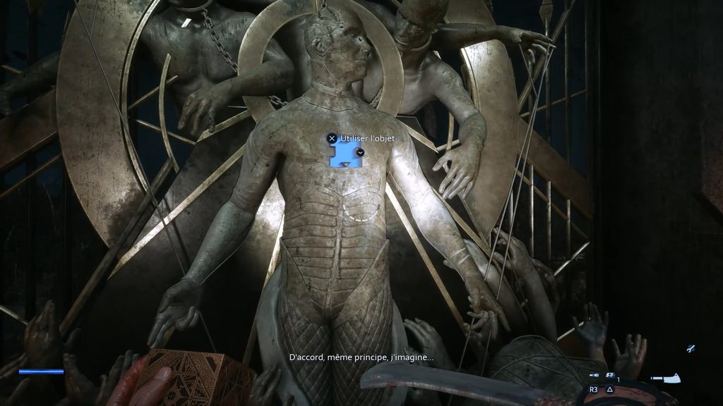 hellraiser revival soluce solution guide fr jeu astuce statue cle xbox ps5 pc charlotte bruno manoir bloc